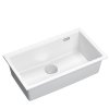 Quadron LOGAN 110 GraniteQ zlewozmywak snow white 76x44x23,5 cm 1-komorowy podwieszany z syfonem manualnym stal szlachetna HQD7644U1BSU